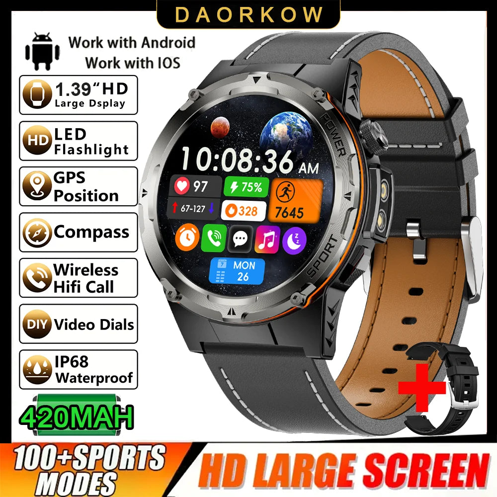 2025 New NFC Watch 420mA GPS Sports HD BT Call Smart Watch Men Outdoor Sports Fitness Tracker Smart Watch Men Waterproof Clock