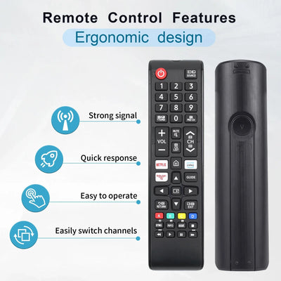 Universal Remote Control for Samsung Smart Tv, Control Replacement Fit for 4K Uhd Qled Hdtv Led Tvs, with Hulu Netflix Primevide - 1Tecbuy