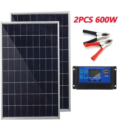 20W/H  Solar Panel Kit Complete12V Polycrystalline Power Portable Outdoor Rechargeable Solar Cell Solar Generator for Home