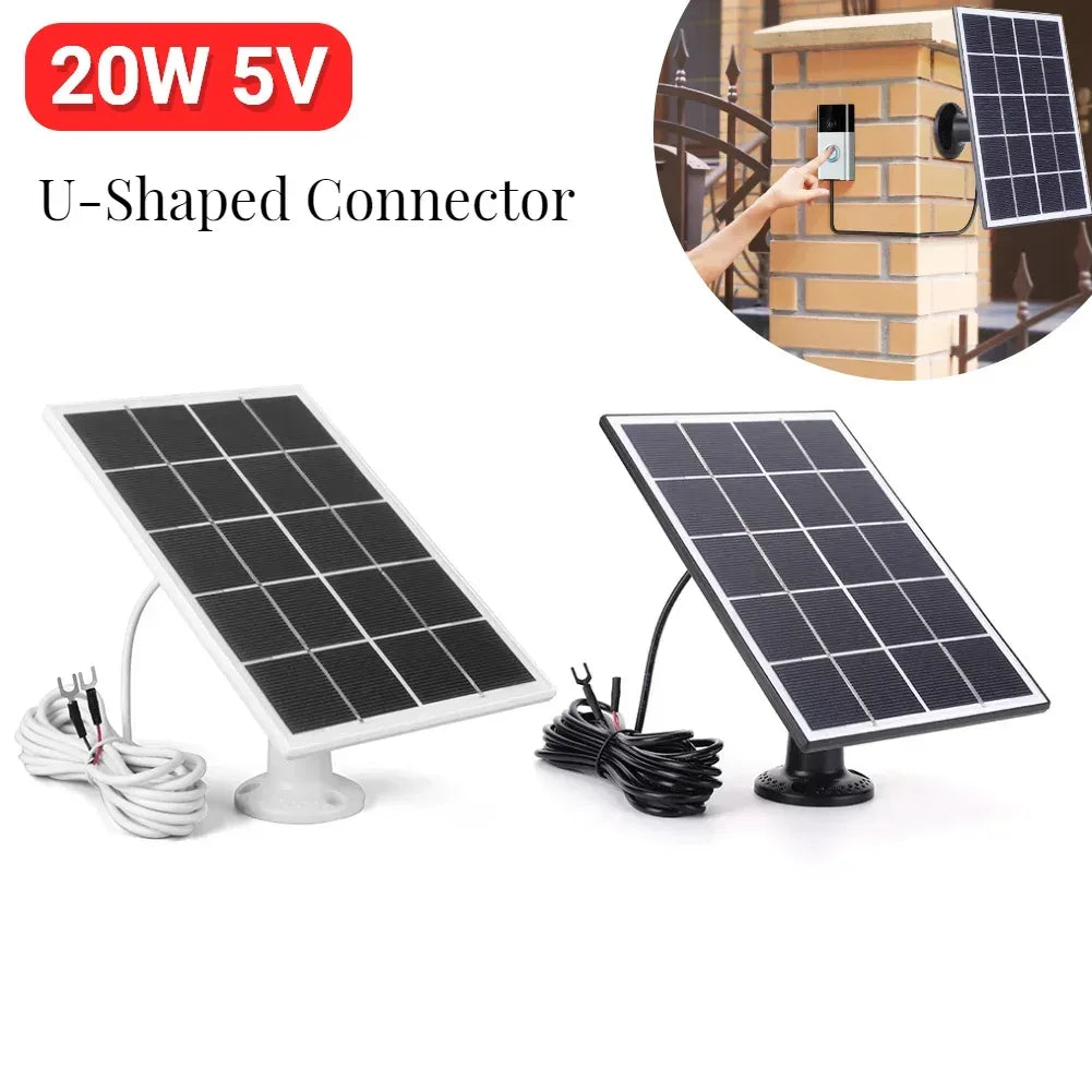 20W 5V Solar Panel for Ring Doorbell 9.8Ft Charging Cable Solar Panel Charger Solar Panel Kit for Ring Video Doorbell 4 3 Plus 2 - 1Tecbuy