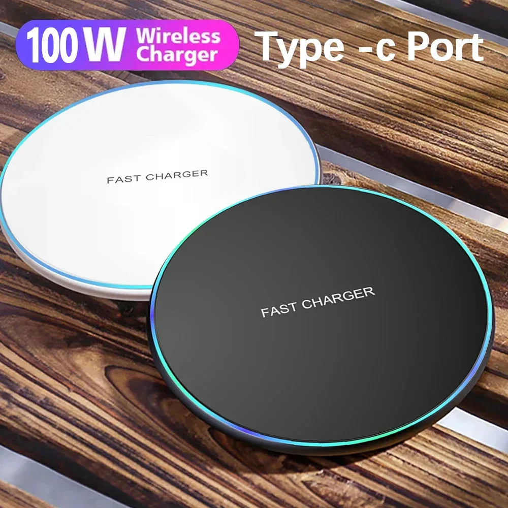 100W Fast Wireless Charger Pad for iPhone 15 14 13 12 11 Pro Max Samsung Galaxy S24 S23 S22 S20 Xiaomi Wireless Charging Station - 1Tecbuy