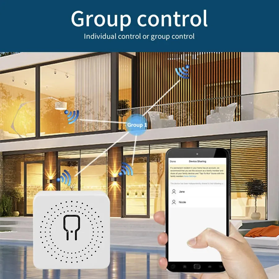 16A/20A WiFi Mini Smart Switch Module 2-way Control Cozy Life APP Remote Control for Alexa Google Home Automation Voice Control - 1Tecbuy