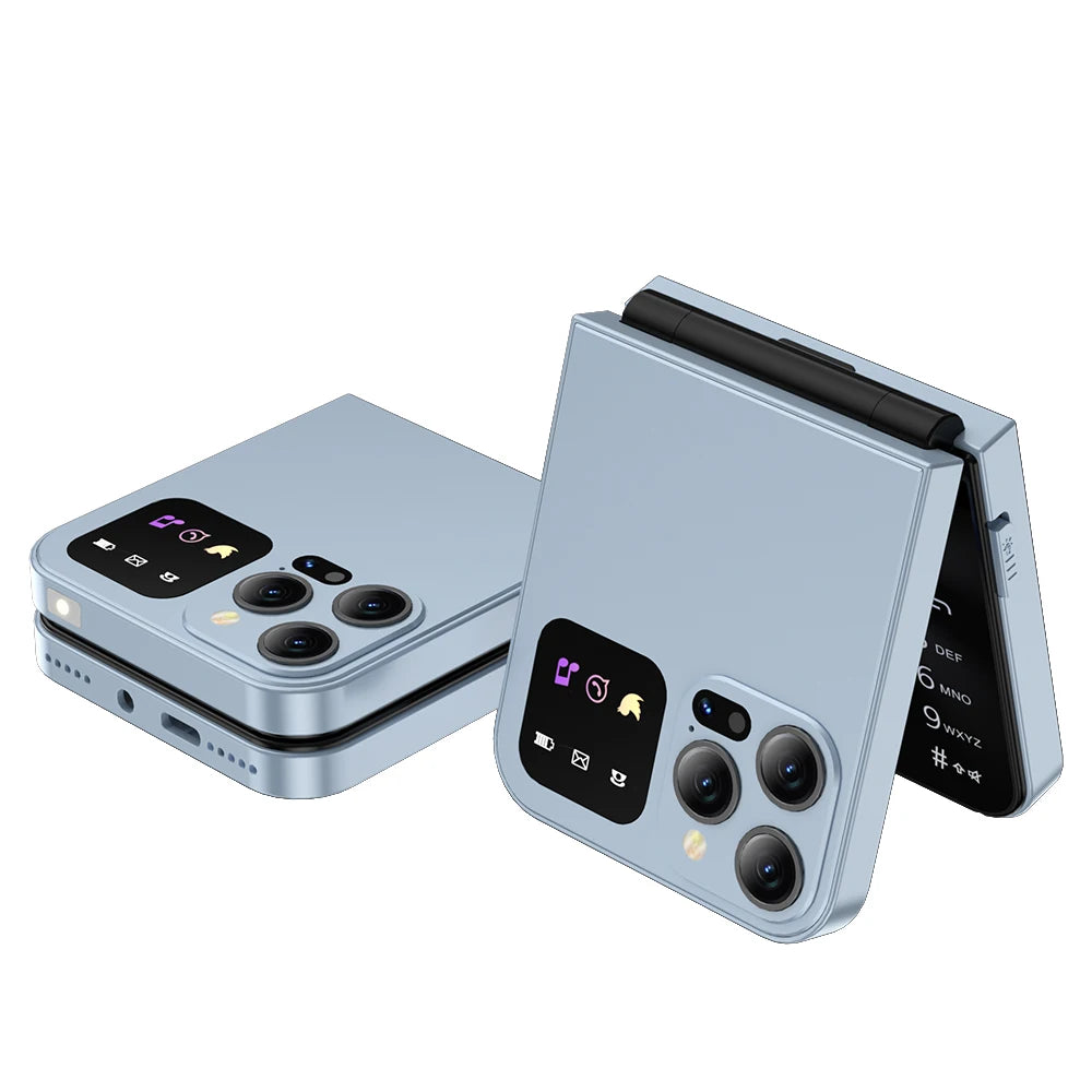 SERVO A50 PRO Flip Mobile Phones Magic Voice Blacklist Dual SIM Call Record Speed Dial Foldable Cellphones 2.4" Display Type-C