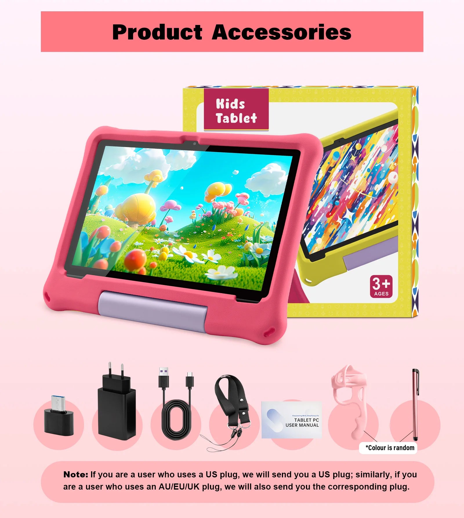 Kids Tablet 10.1'' Android 15 Tablet for Kids 8(4+4)GB 64GB Octa-Core CPU, Toddler Tablets with WiFi 6 5000mAh Dual Cameras GMS