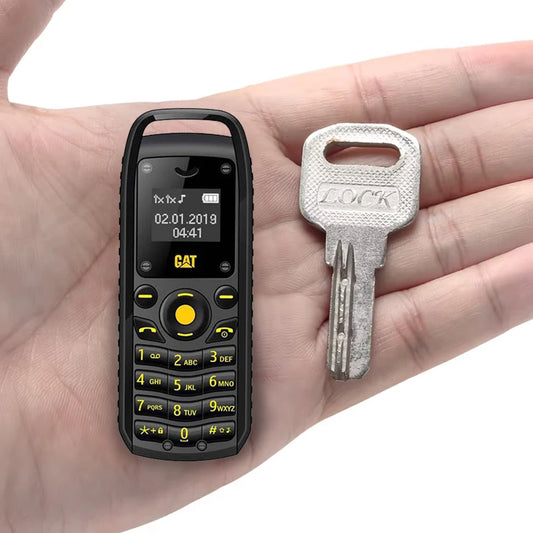 UNIWA B25 0.66" Super Mini Phone MT6261D GSM Quad Band Pocket Cellphones with Button Keypad Dual SIM Dual Standby Small Size