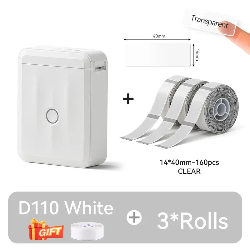 NIIMBOT D110 Upgraded Version Thermal Label Printer Mini Portable Smart Label Maker With Tape for Office Home Kitchen School - 1Tecbuy