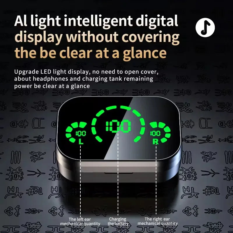 YD03 Wireless Bluetooth Earphones Headphones Outdoor Sport Headset 5.3 With Charging Bin Display Touch Control Earbuds for Muisc - 1Tecbuy