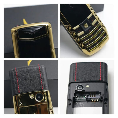 Unlock Luxury High Class Durable Signature Metal Cellphone Voice Changer Blacklist BT Dial Two Sim Free Case Elderly Feature Pho - 1Tecbuy