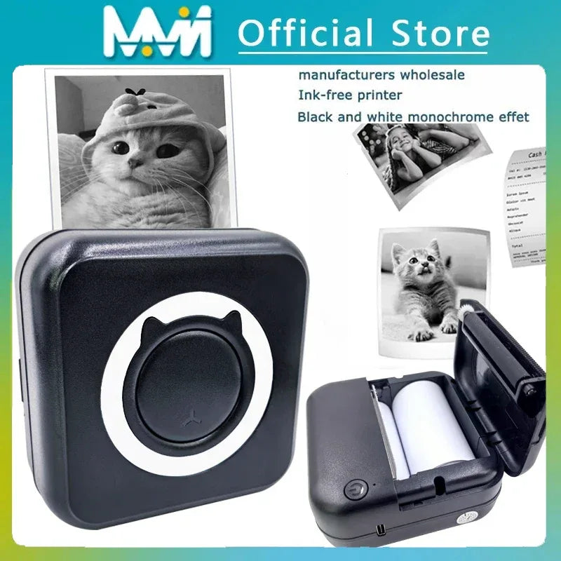 MINI Print Portable Thermal Printer Photo Pocket Thermal Label Printer 58mm Printing Wireless Bluetooth Android IOS - 1Tecbuy