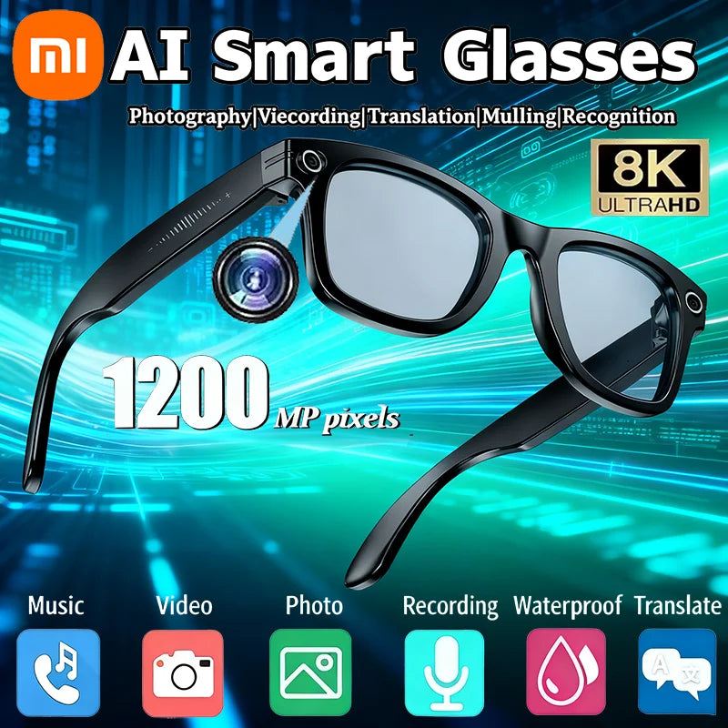 Xiaomi 1200W Camera AI Glasses Color-Changing Smart Translation Glasses Photo Video Recording Waterproof Call Smart Sunglasses