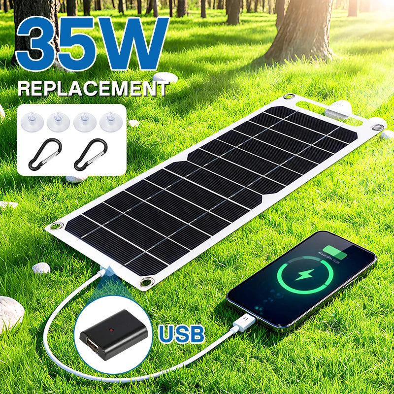 5V 35W Sunpower Portable Solar Panel With USB Safe Stabilize Charger For Phone Power Bank Outdoor Camping Home RV Gift Use