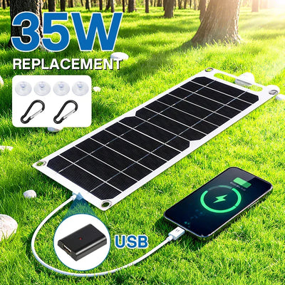 5V 35W Sunpower Portable Solar Panel With USB Safe Stabilize Charger For Phone Power Bank Outdoor Camping Home RV Gift Use - 1Tecbuy