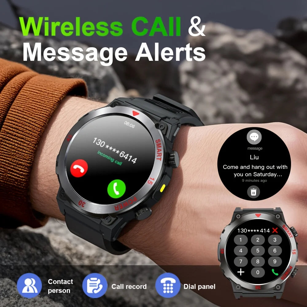 LAXASFIT 2025 New Smart Watch Music Player LED Flashlight Multiple Workout Modes Bluetooth Calling Outdoor Sports Smartwatch