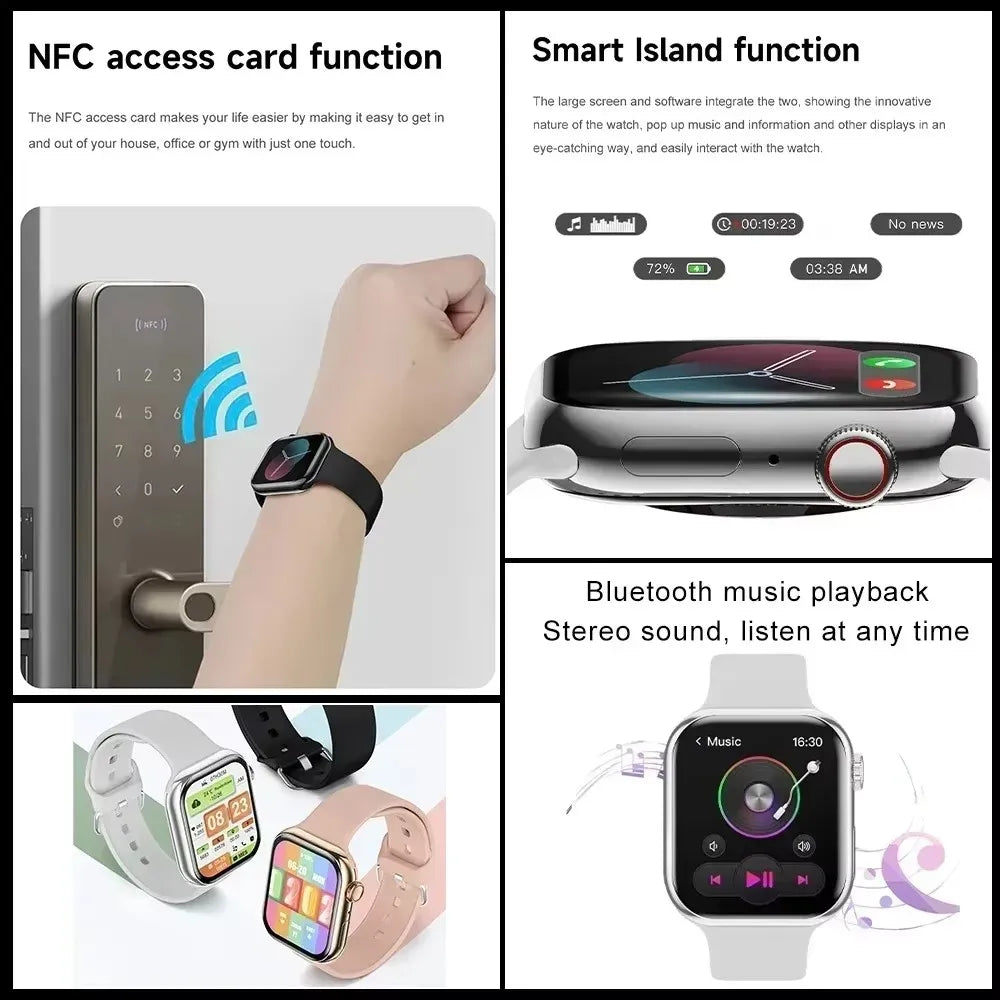 DT 2025 GPS Smart Watch Series 10 For Apple Watch 10 Memory Music Video Bluetooth Call Waterproof NFC Smartwatch For Android IOS
