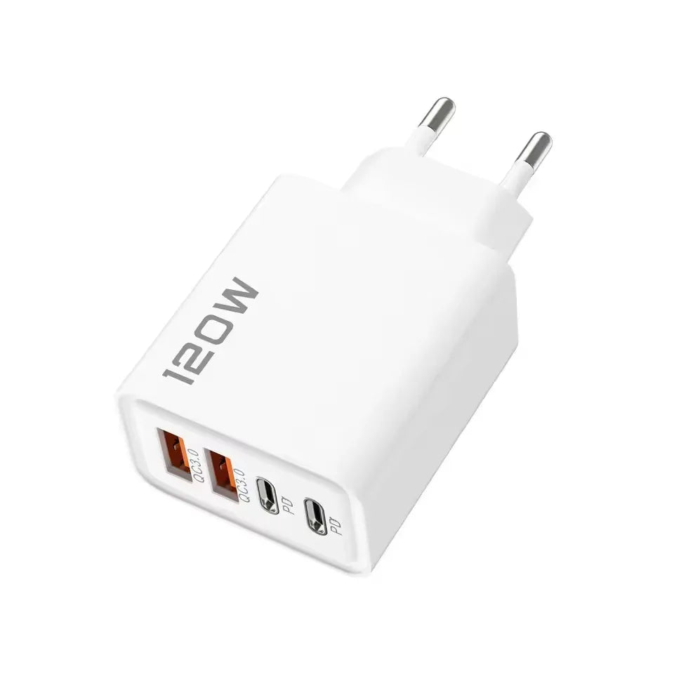 120W Fast Charger Type C Quick Charge 3.0 USB Charger Adapter For iPhone Samsung Xiaomi PD USB Charger Fast Charging Plug - 1Tecbuy