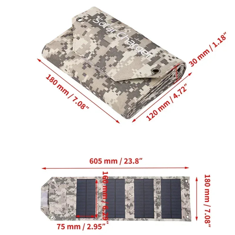 60W 80W 100W Foldable Solar Panel 5V USB Portable Folding Bag Battery Charger for Phone Outdoor Camping Waterproof Power Bank - 1Tecbuy