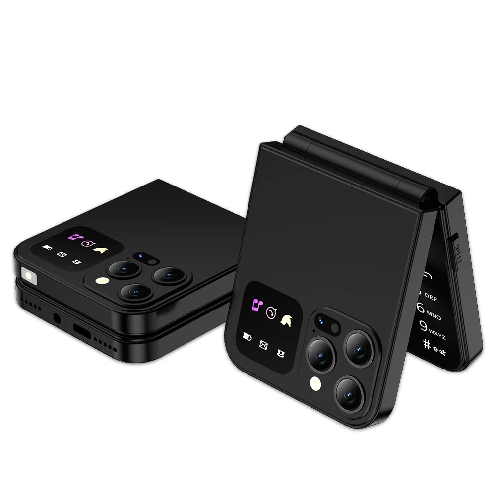 SERVO A50 PRO Flip Mobile Phones Magic Voice Blacklist Dual SIM Call Record Speed Dial Foldable Cellphones 2.4" Display Type-C