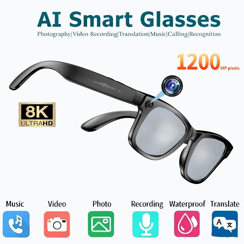 Xiaomi 1200W Camera AI Glasses Color-Changing Smart Translation Glasses Photo Video Recording Waterproof Call Smart Sunglasses