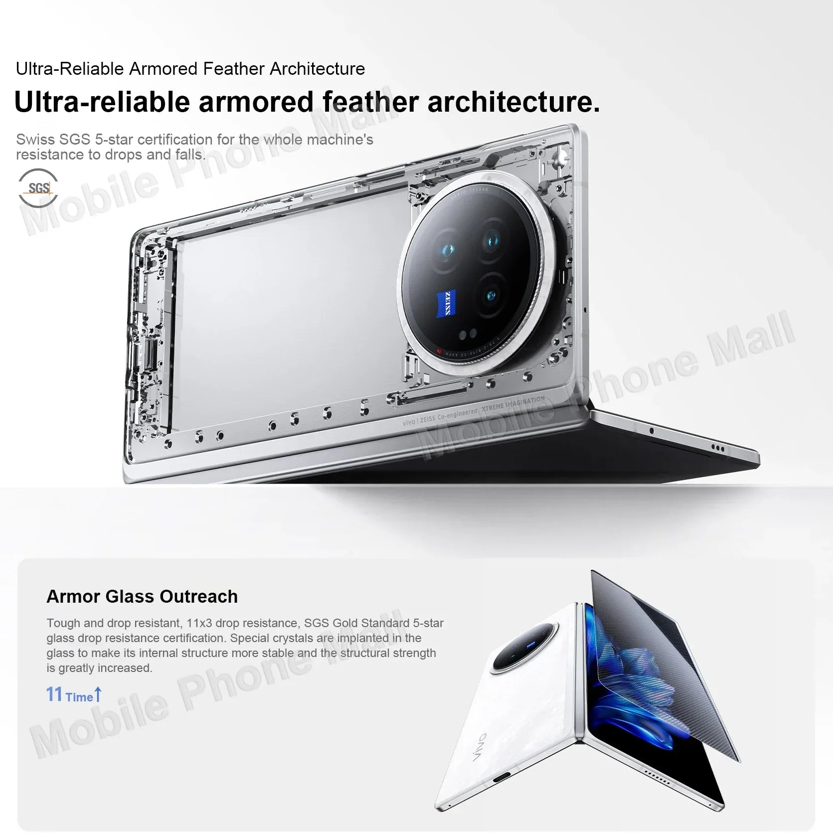 2024 Original Vivo X Fold 3 5G Foldable Phone 8.03 Inch 120Hz AMOLED Folded Screen Snapdragon 8 Gen 2 Camera 50MP NFC Smartphone - 1Tecbuy