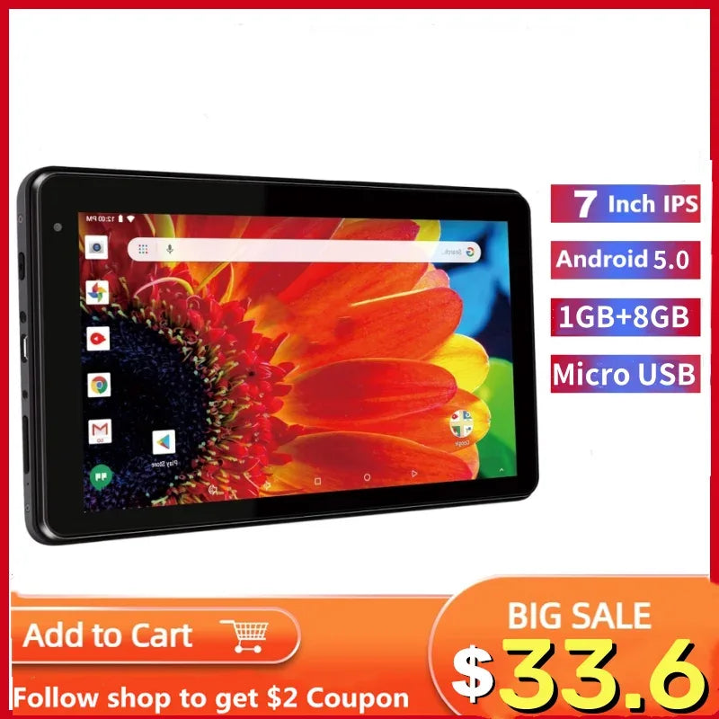 Top Sales Tablet PC 7 INCH G7 Android 5.0 DDR 1GB EMMC 8GB Quad Core 1024 x 600 IPS 3000mAh Li-ion Battery WIFI - 1Tecbuy
