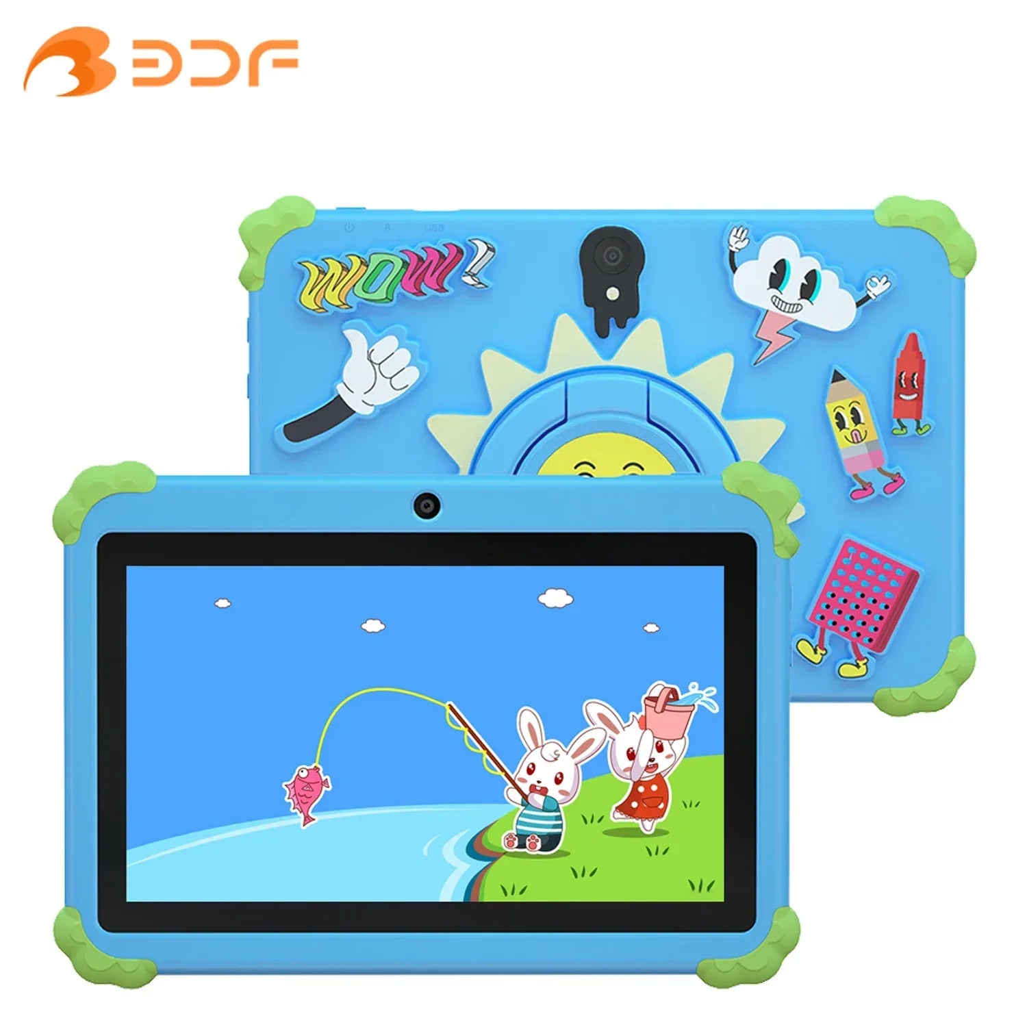 New 7 Inch Cartoon Pattern Kids' tablet Android 13, 4GB RAM 64GB ROM, 1TB Expand, WiFi, 4000mAh Battery, Dual Camera, Google Pad - 1Tecbuy