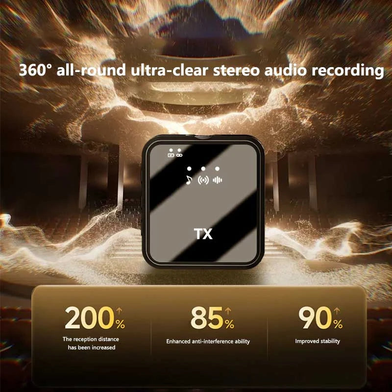 Xiaomi Wireless Lavalier Microphone for iPhone Android Microphone Reverb Sound Video Recording Podcast Noise Reduction Clip Mic