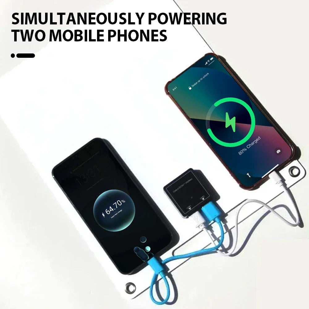 100W Solar Charger with Dual USB Ports, Waterproof & Portable Solar Panel for Outdoor Camping, Hiking, Emergency Devices