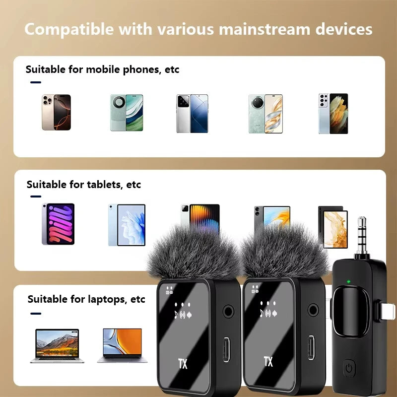 Xiaomi Wireless Lavalier Microphone for iPhone Android Microphone Reverb Sound Video Recording Podcast Noise Reduction Clip Mic