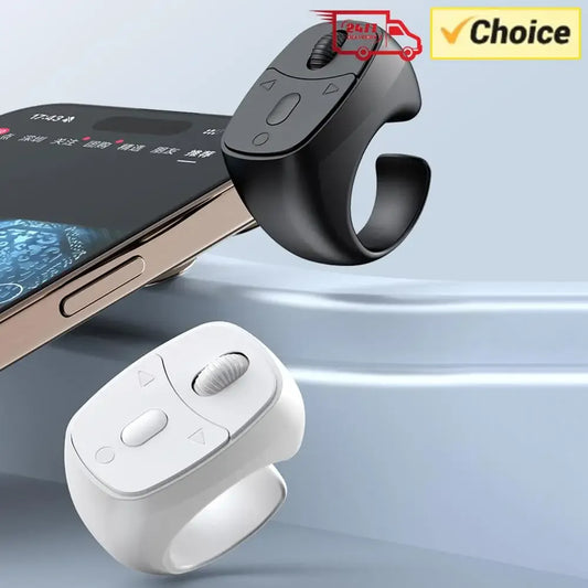 Bluetooth 5.3 Wireless Fingertip Ring Remote Control Page Turner Browsing Scrolling Ring Wireless Camera Shutter Selfie Button - 1Tecbuy