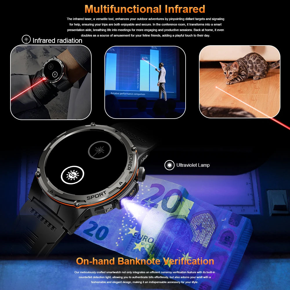 2025 New NFC Watch 420mA GPS Sports HD BT Call Smart Watch Men Outdoor Sports Fitness Tracker Smart Watch Men Waterproof Clock