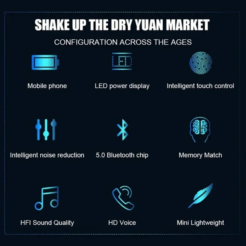 TWS F9-5 Earphone Bluetooth Earphones Wireless Headphones Hifi Stereo Sports Earbuds Headset Hearing Aids With Mic Handfree - 1Tecbuy