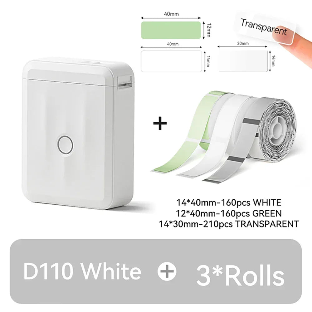 NIIMBOT D110 Upgraded Version Thermal Label Printer Mini Portable Smart Label Maker With Tape for Office Home Kitchen School - 1Tecbuy