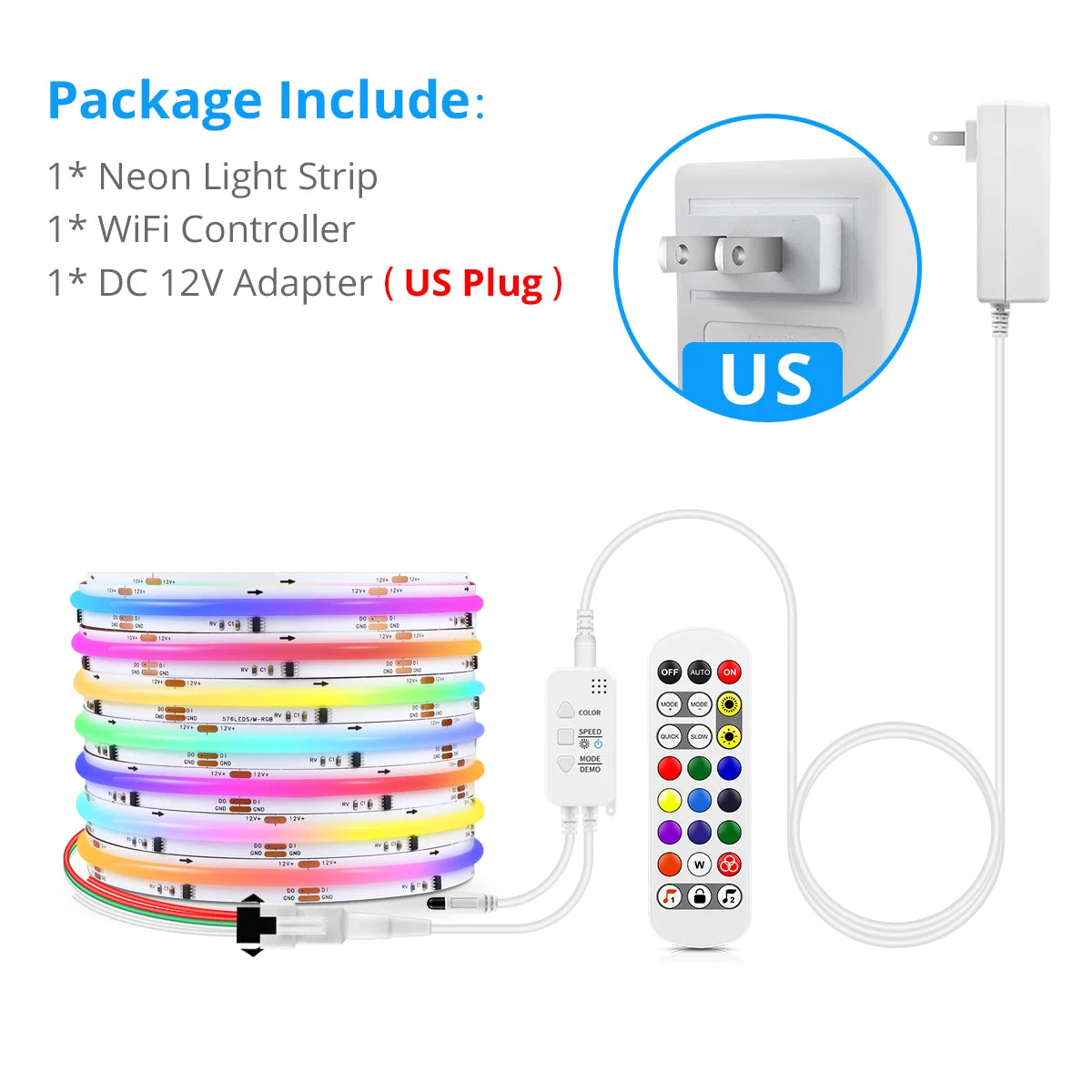 Tuya Smart WIFI RGBIC COB LED Strip Light Tape Addressable WS2811 IC Flexible RGB Neon LED Light 12V APPControl for Alexa Google