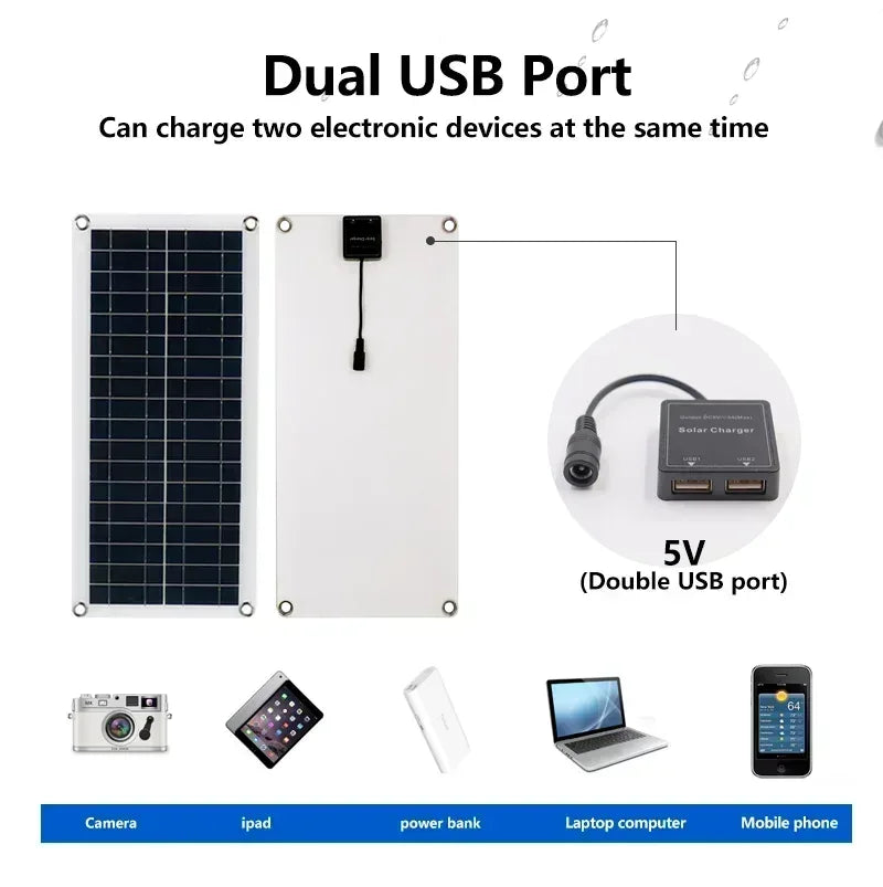 20W-1000W Solar Panel 12V Solar Cell 100A Controller Solar Panel for Phone RV Car MP3 PAD Charger Outdoor Battery Supply Camping - 1Tecbuy