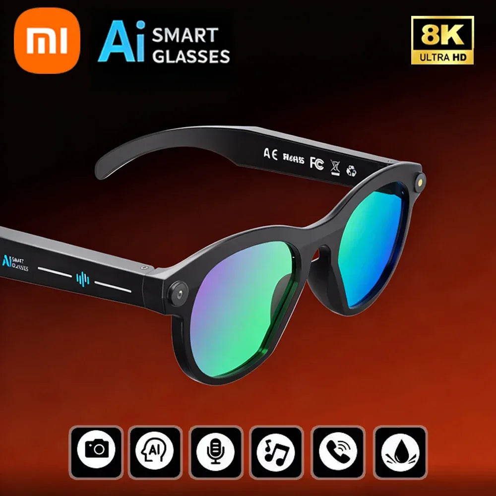 Xiaomi 8K HD AI Smart Camera Glasses Multifunctional Bluetooth Calling Voice Assistant Music Player Translation Camera Glasses - 1Tecbuy