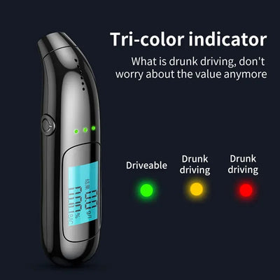 Portable Breathalyzer Professional Breath Alcohol Tester LCD Display Detector for Drunk Driving Car Electronics Alcohol Test - 1Tecbuy