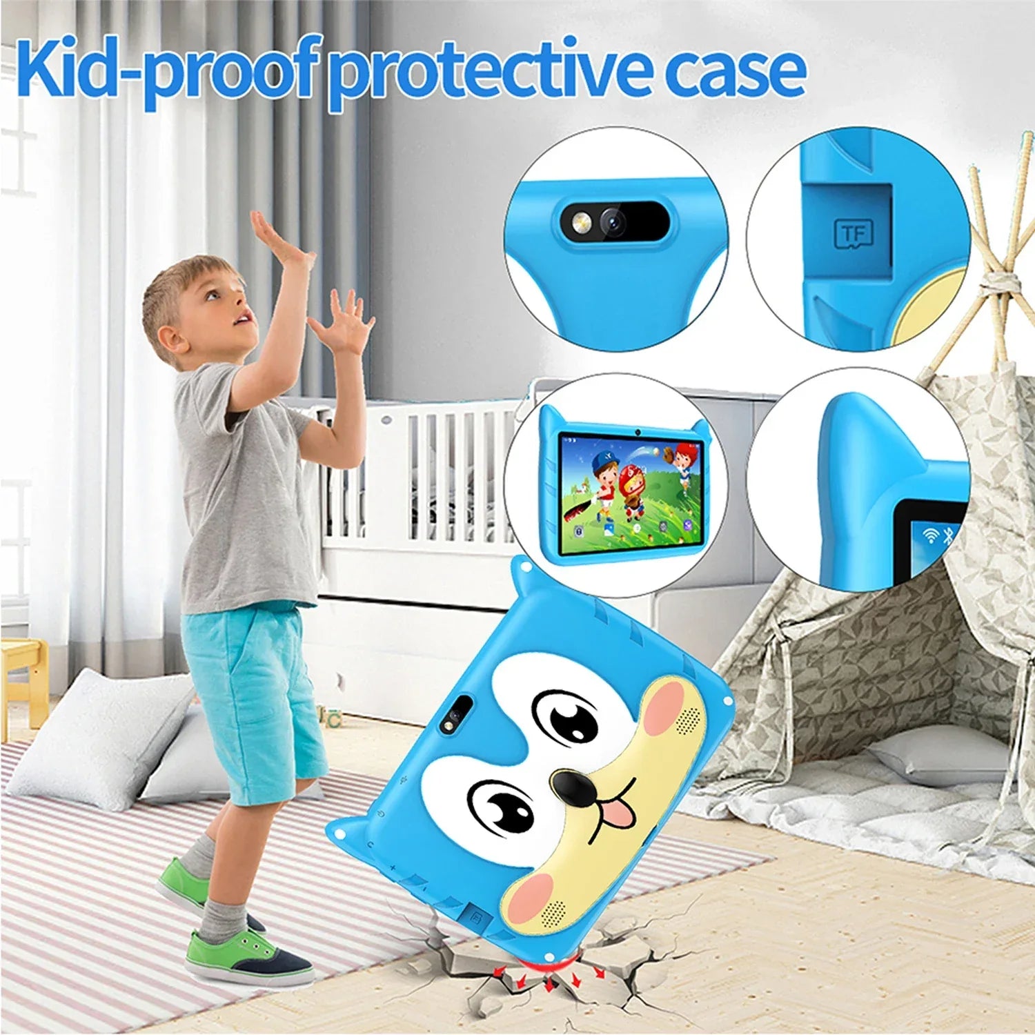 New 5G WiFi 7 Inch Tablet Pc Children's Gift Kids Learning Education Tablets Android 13 Quad Core 4GB RAM 64GB ROM Dual Cameras - 1Tecbuy