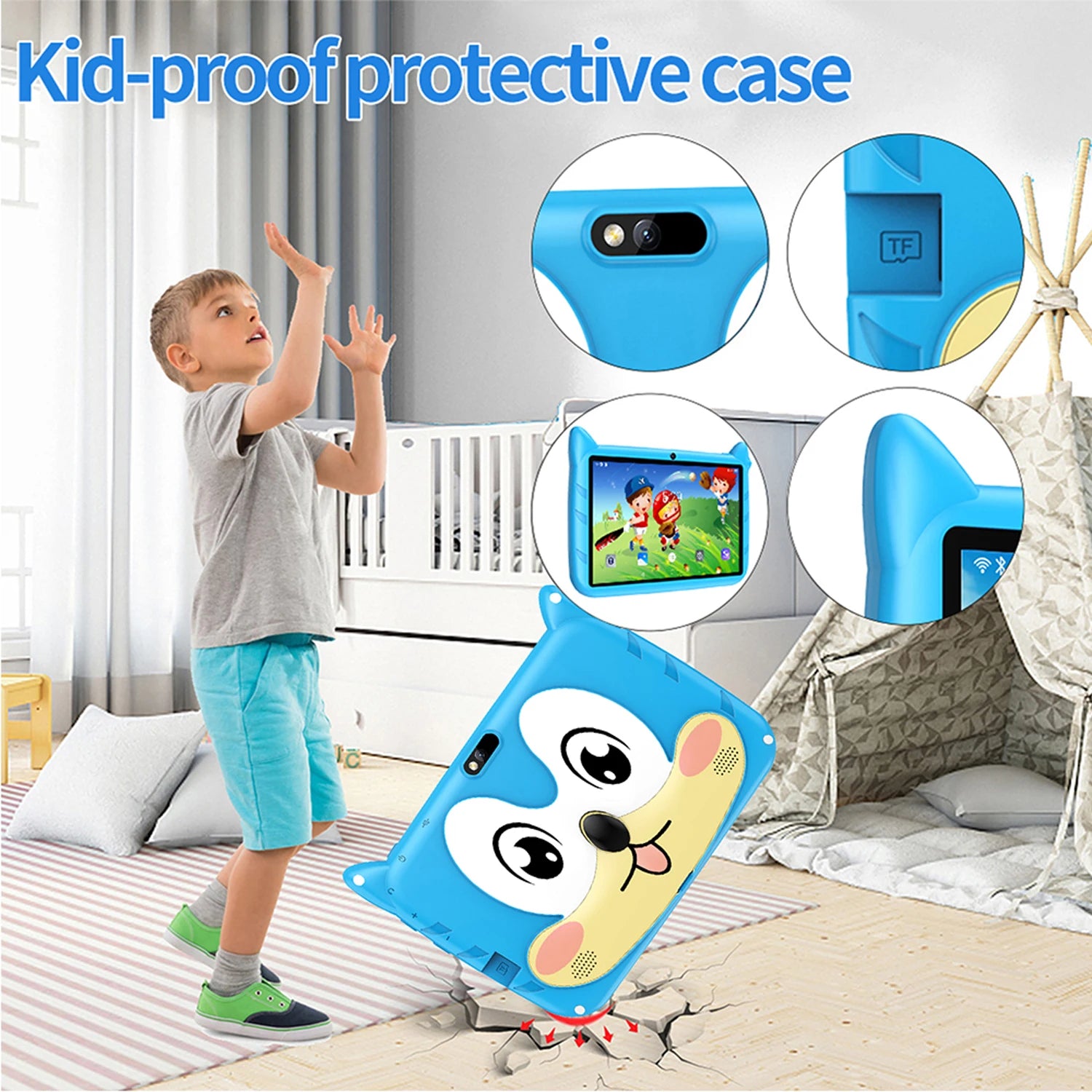 New 5G WiFi 7 Inch Tablet Pc Children's Gift Kids Learning Education Tablets Android 13 Quad Core 4GB RAM 64GB ROM Dual Cameras