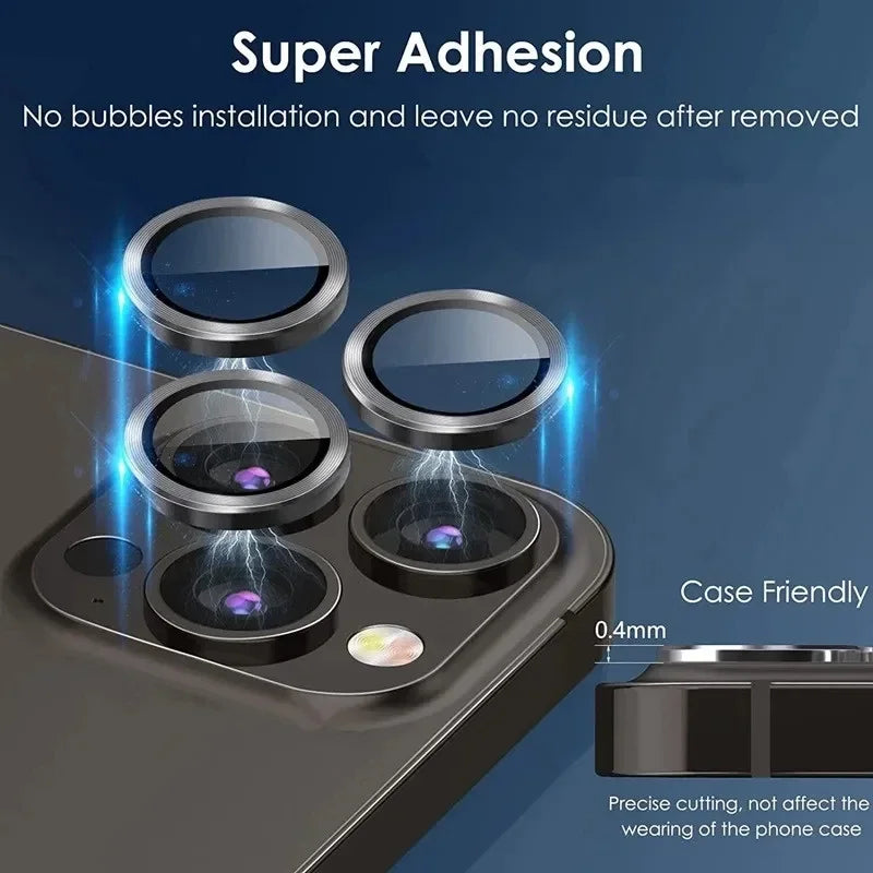 3-2PCS Camera Lens Protector For iPhone 17 Pro Max 17Pro 17Air Metal Ring Protector Glass For iPhone 14 15 16 ProMax Camera Lens
