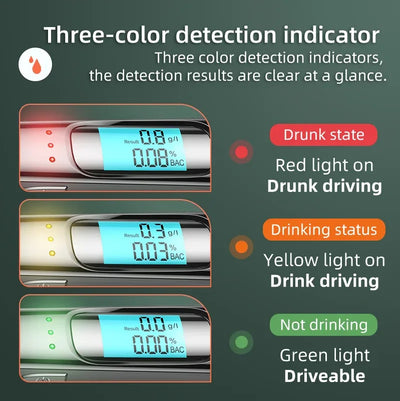 Portable Breathalyzer Professional Breath Alcohol Tester LCD Display Detector for Drunk Driving Car Electronics Alcohol Test - 1Tecbuy
