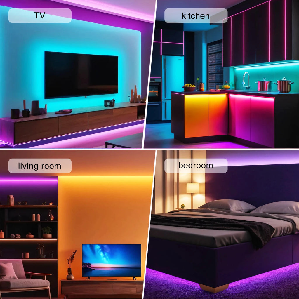 DC 5V USB RGB LED Strip Kit Black PCB Bluetooth/3Key/44Key IR Remote Control Flexible Ribbon Led TV BackLighting