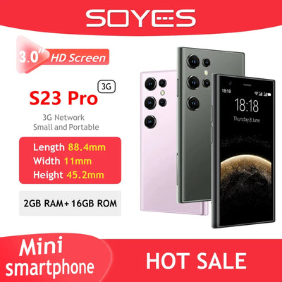 SOYES S23 Pro Mini Smartphone Android 8.1 Dual SIM 3.0'' HD WIFI Bluetooth 3G Small Mobile Phone - 1Tecbuy