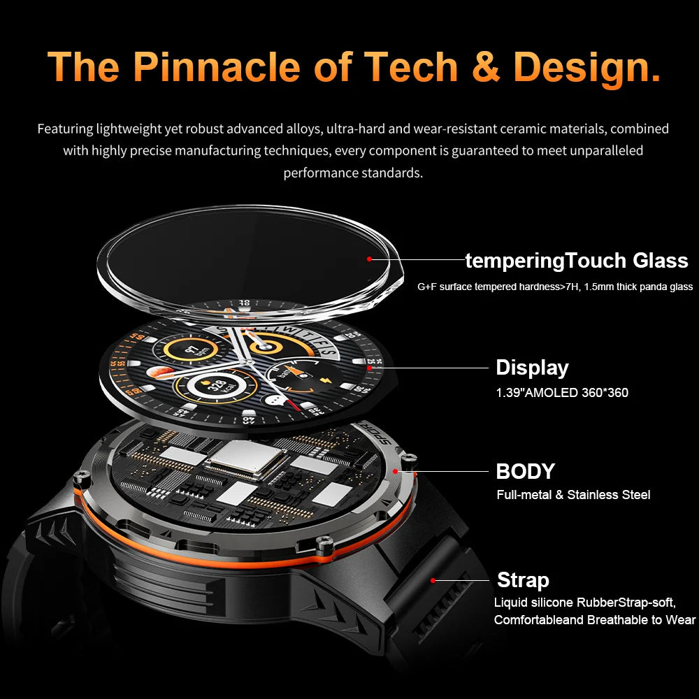 2025 New NFC Watch 420mA GPS Sports HD BT Call Smart Watch Men Outdoor Sports Fitness Tracker Smart Watch Men Waterproof Clock