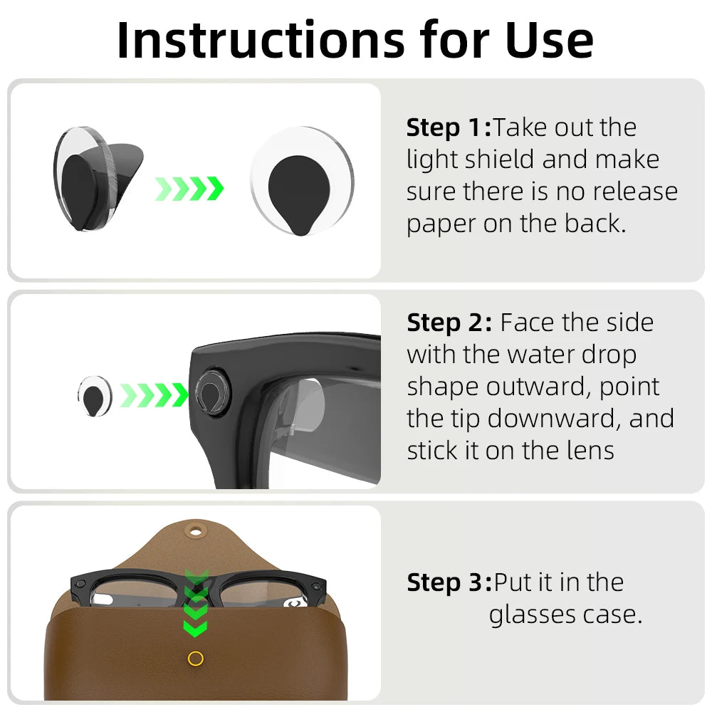 HIBLOKS LED Light Blocking Stickers For Ray-Ban Meta Wayfarer/Skyler/Headliner(Gen 2)/Oakley Meta HSTN Smart Glasses Accessories