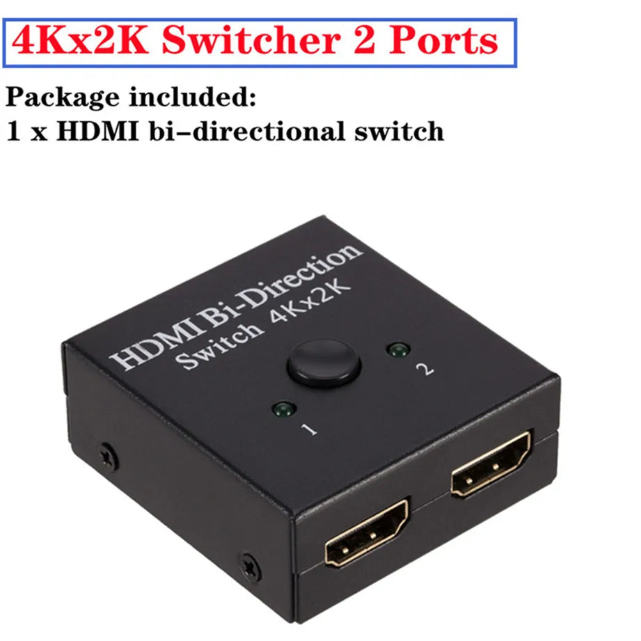 4K 2K 3x1 HDMI Cable Splitter HD 1080P Video Switcher Adapter 3 Input 1 Output Port HDMI Hub for Xbox PS4 DVD HDTV PC Laptop TV