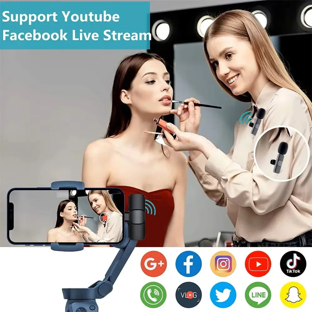 Xiaomi Mini Portable Wireless Lavalier Microphone for Live Broadcast Gaming Audio Video Recording iPhone Android - 1Tecbuy