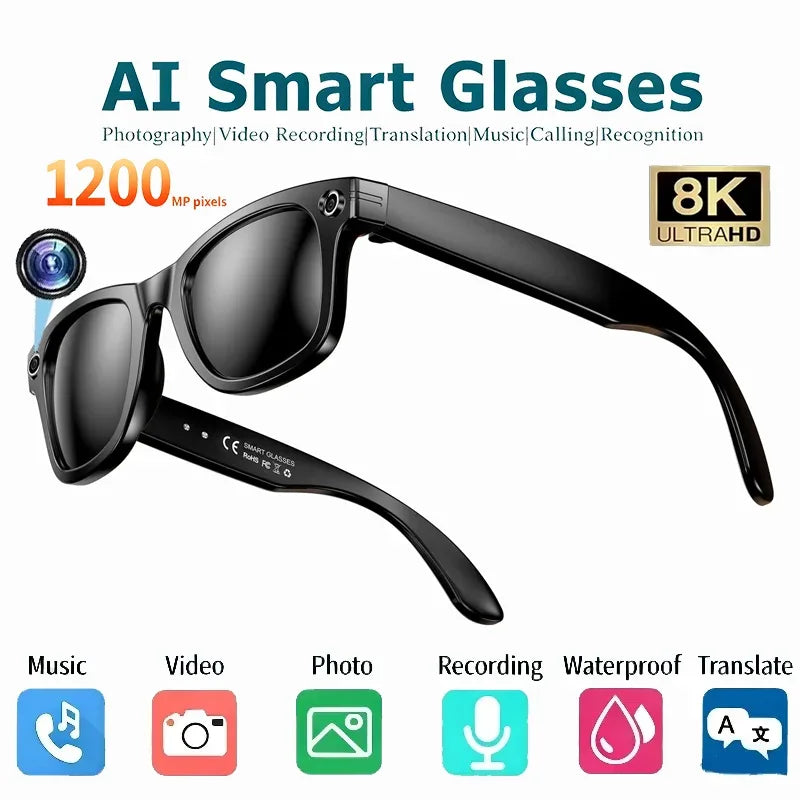 Xiaomi 1200W Camera AI Glasses Color-Changing Smart Translation Glasses Photo Video Recording Waterproof Call Smart Sunglasses - 1Tecbuy