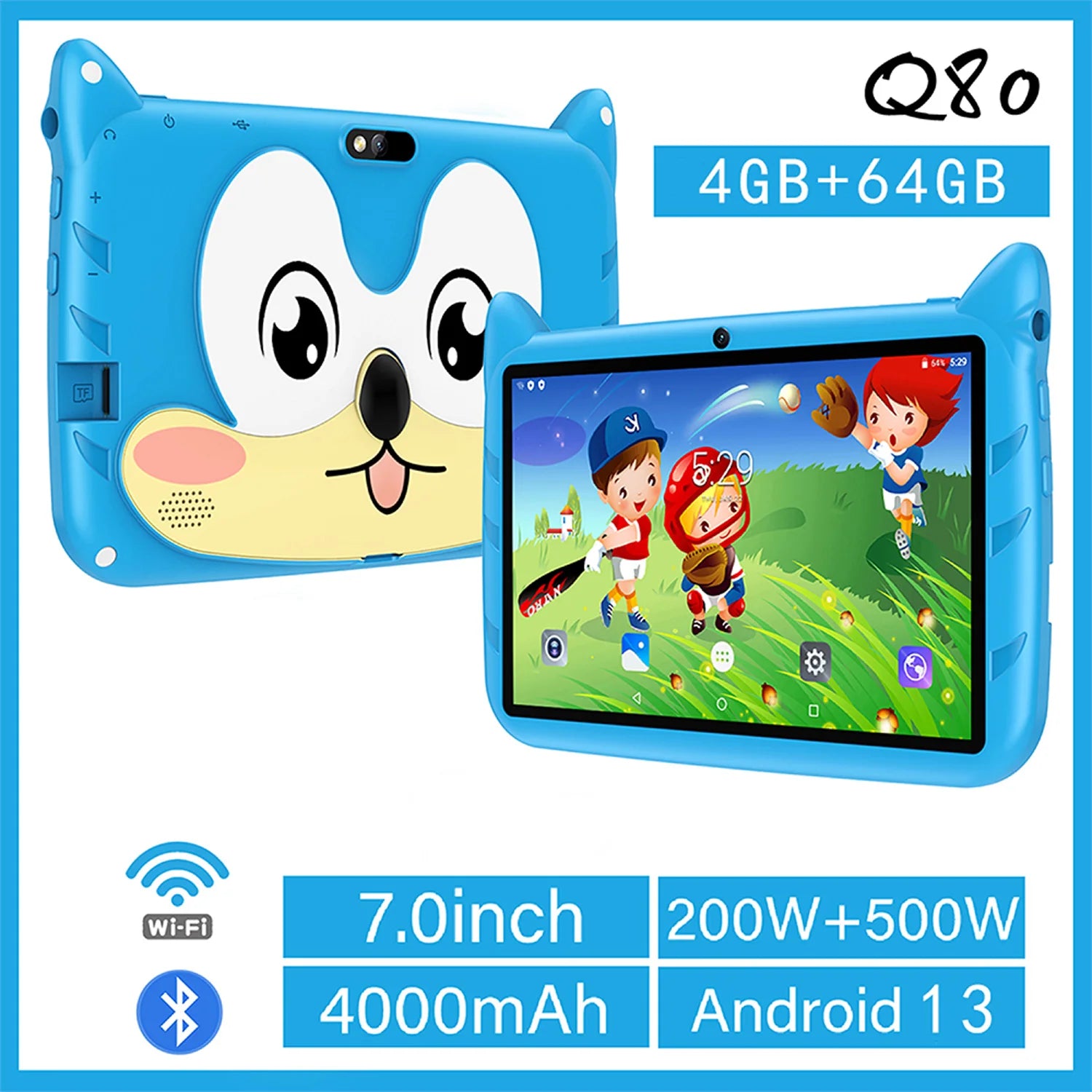 New 5G WiFi 7 Inch Tablet Pc Children's Gift Kids Learning Education Tablets Android 13 Quad Core 4GB RAM 64GB ROM Dual Cameras