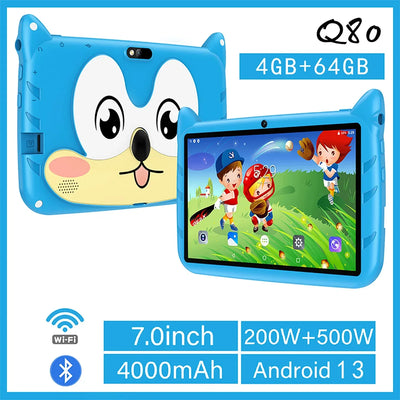 New 5G WiFi 7 Inch Tablet Pc Children's Gift Kids Learning Education Tablets Android 13 Quad Core 4GB RAM 64GB ROM Dual Cameras - 1Tecbuy