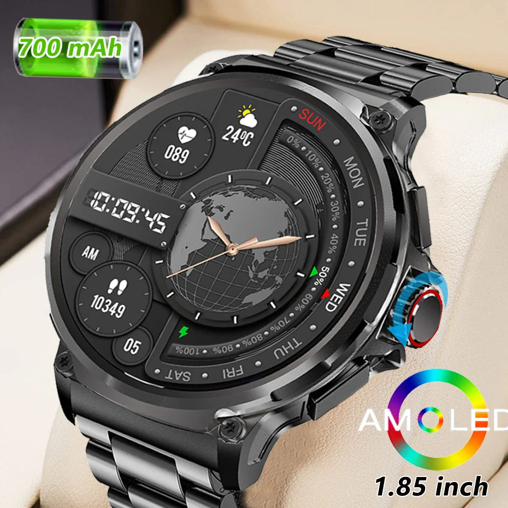 710mAh Bluetooth Call Smart Watch Men 1.85" HD Screen Multi Sports Modes Heart Rate Monitor 2025 New Smartwatch For Android IOS